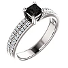 Anillo de compromiso de oro con diamante negro y diamantes - modelo i122376