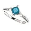 Bague de fiançailles en or avec diamant bleu et diamants - modèle i122392