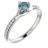 Bague de fiançailles en or avec diamant bleu et diamants - modèle i122392