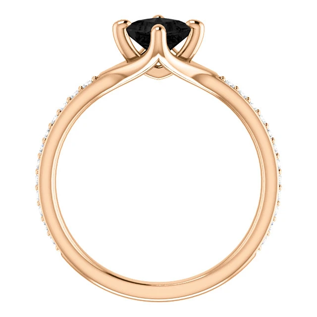 Bague de fiançailles en or avec diamant noir et diamants - modèle i122392