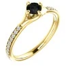 Bague de fiançailles en or avec diamant noir et diamants - modèle i122392