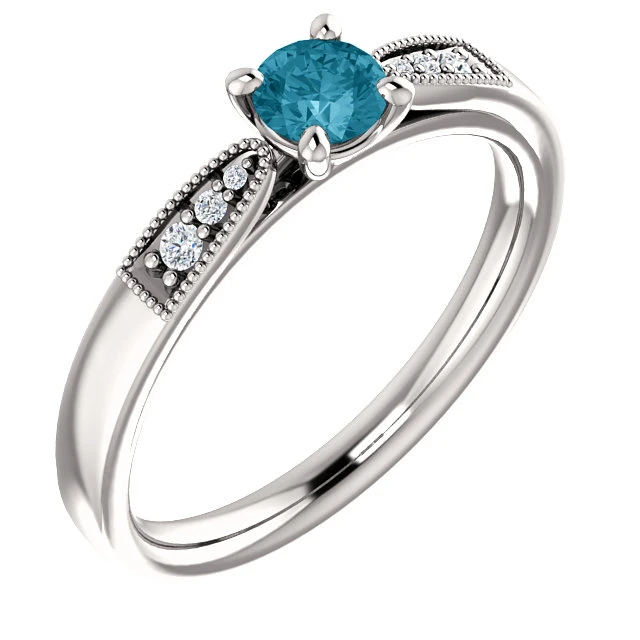 Engagement ring i122395DbDi in Gold with Blue Diamond