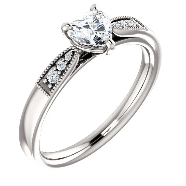 Bague de fiançailles en or avec diamant central certifié GIA de 0,30 ct ou 0,40 ct et diamants secondaires - modèle i122395