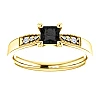 Bague de fiançailles en or avec diamant noir - modèle i122395