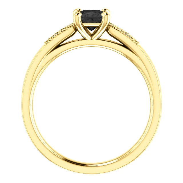Bague de fiançailles en or avec diamant noir - modèle i122395