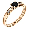 Bague de fiançailles en or avec diamant noir - modèle i122395