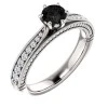 Bague de fiançailles en or avec diamant noir et diamants - modèle i122474