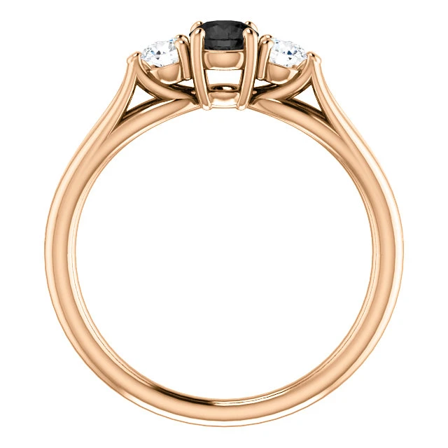 Bague de fiançailles en or avec diamant noir et diamants - modèle i122513