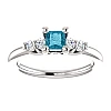 Bague de fiançailles en or avec diamant bleu et diamants - modèle i122543