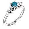 Bague de fiançailles en or avec diamant bleu et diamants - modèle i122543