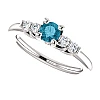 Bague de fiançailles en or avec diamant bleu et diamants - modèle i122543