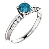 Bague de fiançailles en or avec diamant bleu et diamants - modèle i122701