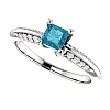 Bague de fiançailles en or avec diamant bleu et diamants - modèle i122701