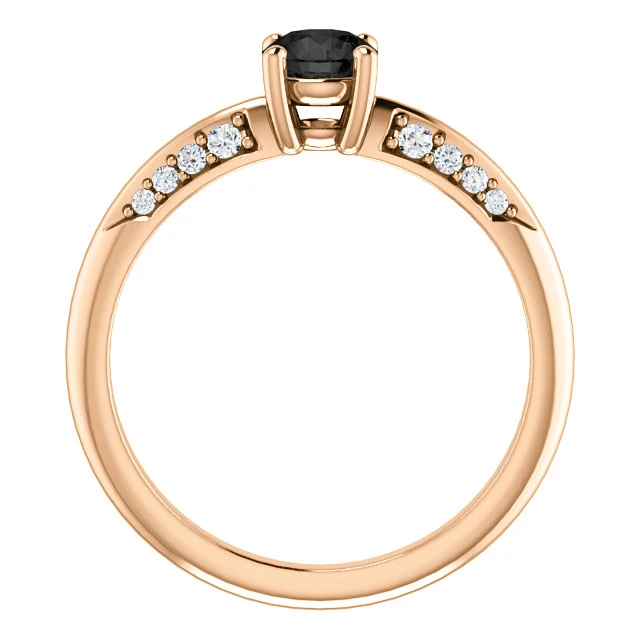 Bague de fiançailles en or avec diamant noir - modèle i122701