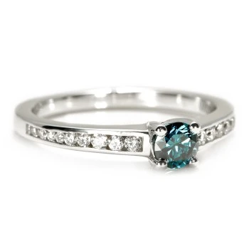 Bague cadeau en or avec diamant bleu et diamants - modèle i122866