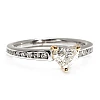 Anillo de compromiso SideStone de oro con diamante en forma de corazón de 1,00 ct con certificación GIA - modelo i122866