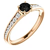 Bague de fiançailles en or avec diamant noir et diamants - modèle i122866