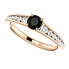 Bague de fiançailles en or avec diamant noir et diamants - modèle i122866