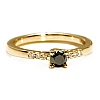 Bague de fiançailles en or avec diamant noir et diamants incolores - modèle i123001