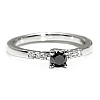 Bague de fiançailles en or avec diamant noir et diamants incolores - modèle i123001