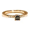 Bague de fiançailles en or avec diamant noir et diamants incolores - modèle i123001
