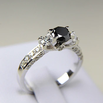 Anello di fidanzamento i510DnDi in Oro con Diamante Nero e Diamanti