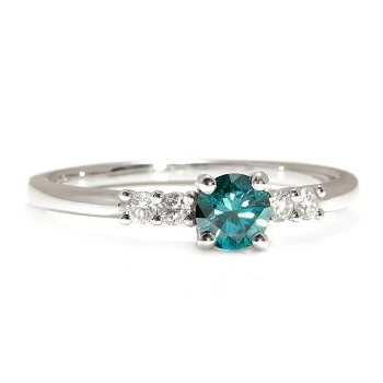 i579DbDi Anello di fidanzamento in oro con diamante blu centrale