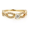 Anello di fidanzamento SideStone in oro 18 carati con diamante rotondo certificato GIA e diamanti secondari - modello i660