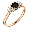Anillo de compromiso de oro con diamante negro y diamantes - modelo i71604
