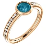 Bague de fiançailles en or avec diamant bleu et diamants - modèle i71646