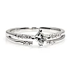 18k Gold SideStone Engagement Ring with GIA Certified Princess Diamond - model i882