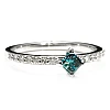 Anillo de compromiso de oro con diamante princesa azul y diamantes - modelo i1227907