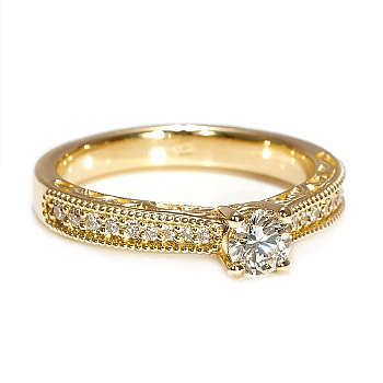 Gold Engagement Ring with GIA Certified Round Diamond - model i122868