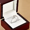 Anello di fidanzamento SideStone in oro 18 carati con diamante brillante certificato GIA - modello i1803
