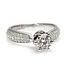 Anillo de compromiso de oro con diamante central de 1,00 ct con certificación GIA - modelo i2764