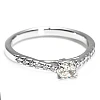 18k Gold SideStone Engagement Ring with GIA Certified Cushion Diamond - model i3905