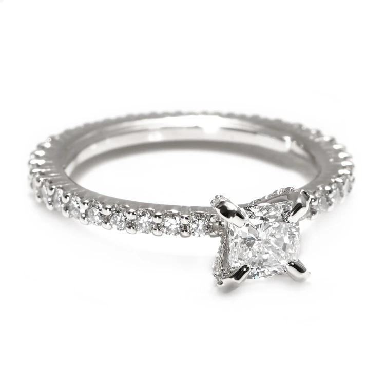 Gold Engagement Ring with GIA Certified Princess Diamond - model i4041