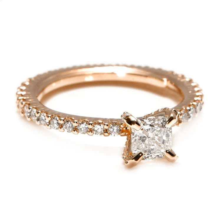 Gold Engagement Ring with GIA Certified Princess Diamond - model i4041