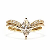 Anello di fidanzamento in oro con diamante sintetico a taglio marquise certificato IGI - modello i122376