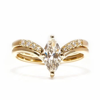 Anello di fidanzamento in oro 18k o platino con diamante Marquise certificato GIA da 1,00 ct - modello i4666