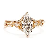 Gold Engagement Ring with Marquise Lab Grown Diamond IGI Certified - i4752