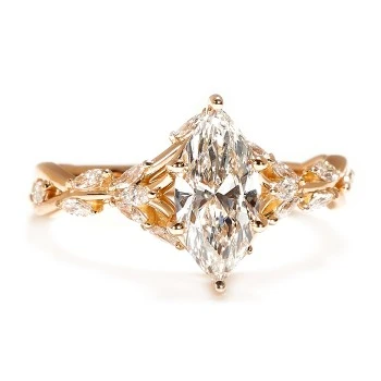 Anello di fidanzamento in oro 18k o platino con diamante marquise incolore certificato GIA da 1,00 ct - modello i4752