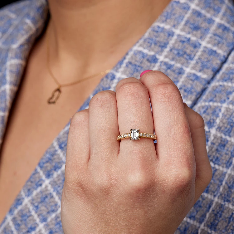 Verlobungsring i645dchdi Modell Tiffany Novo in Gold mit Diamanten – GIA 0,50 ct – 0,70 ct
