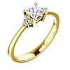 Bague de fiançailles en or avec diamant central certifié GIA de 0,30 ct ou 0,40 ct et diamants secondaires - modèle i71845