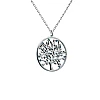 Medaglione dorato dellalbero della vita con diamanti blu pan074db