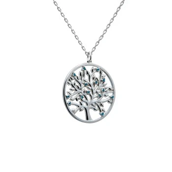 Gold Tree of Life Medallion with Blue Diamonds - model pan074