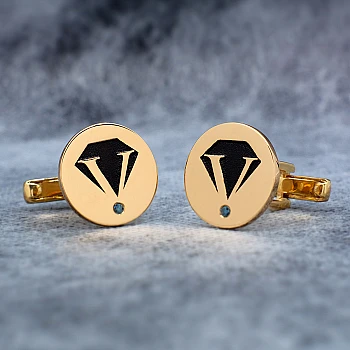 Gold Buttons with Blue Diamonds - model bt350