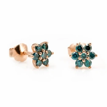 Pendientes de oro con diamantes azules - modelo c652