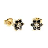 C652didn gold earrings with colorless and black diamonds