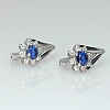 Earrings c006SfDi in Gold or Platinum with Sapphires and Diamonds